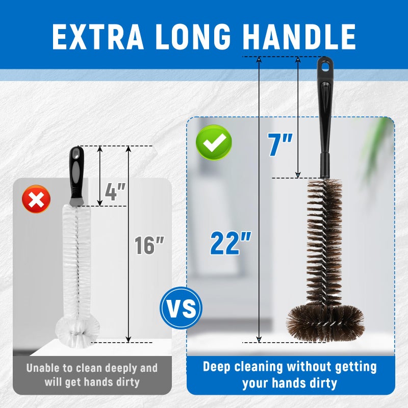 Ullnosoo Garbage Disposal Brush, Universal Cleaning Cleaner Brush with Extra Long Handle Ullnosoo Eliminates Residue and Odor 15inch - Image 4